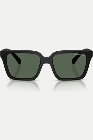 Armani Exchange – Eckige Sonnenbrille in mattem und mit grünen Gläsern