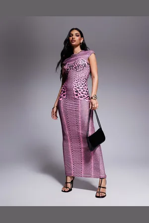 AFRM – Cody Colline – Gerade geschnittenes Maxikleid in Rosa mit Zebramuster