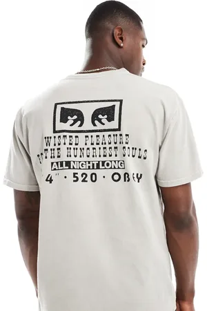 Obey – T-Shirt in Beige mit Throwback-Grafik