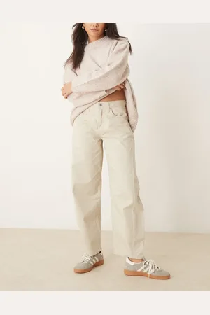 Abercrombie & Fitch – Hose in Cremeweiß mit abgerundetem Ballon-Beinschnitt