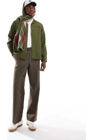 Another Influence – Utility-Hemd in Khaki mit Reverskragen