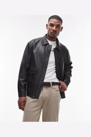 Topman – Jacke aus Kunstleder in mit Fronttaschen