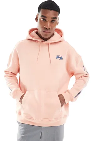 Hollister – Oversize-Sweatshirt in Koralle- mit Logo im Stil der 90er