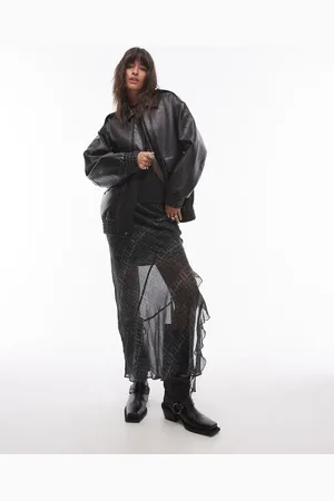 Topshop – Oversize-Bomberjacke aus Kunstleder in
