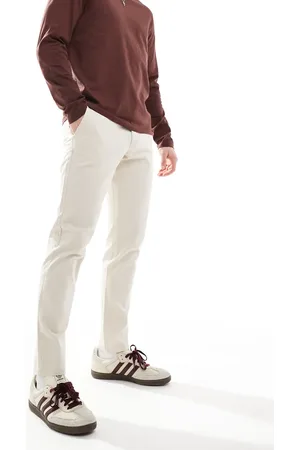 JJ – Schmal geschnittene Chinohose in Hellbeige
