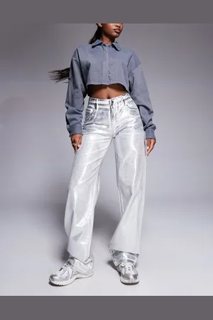 Armani Exchange – Jeans in mit Metallic-Beschichtung