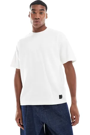 Pull&Bear – T-Shirt aus strukturiertem Ottomanstoff in