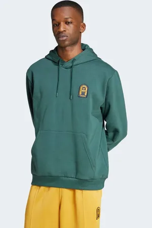 adidas – Kapuzenpullover in Mineralgrün mit Grafik