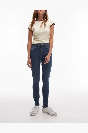 Topshop – Jamie – Skinny-Jeans in stürmischem Blau mit hohem Bund