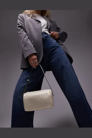 Topshop – Sullivan – Runde Schultertasche in Wollweiß