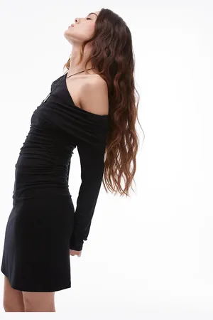 Topshop – Anschmiegsames One-Shoulder-Minikleid in aus Jersey