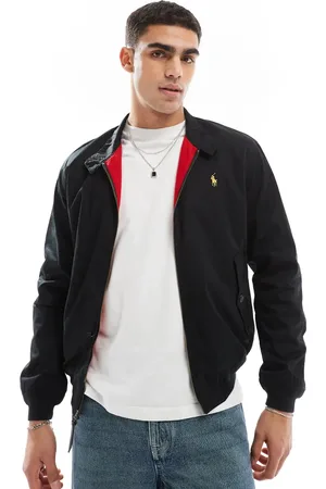 Ralph Lauren – Harrington-Jacke aus Twill in mit goldfarbenem Markenlogo