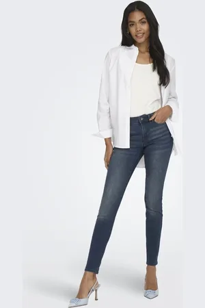 ONLY – Jeans mit engem Schnitt in Denim-Blauschwarz