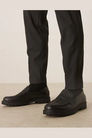 ASOS – Loafer in mit Webmuster und runder Zehenpartie