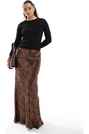 Miss Selfridge – Asymmetrisch geschnittener Maxirock mit Tiermuster