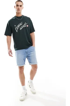 Lee – Rider – Schmal geschnittene Shorts in hellblauer Waschung