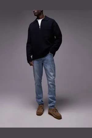 Topman – Eng geschnittene Stretch-Jeans in verwaschenem Hellblau