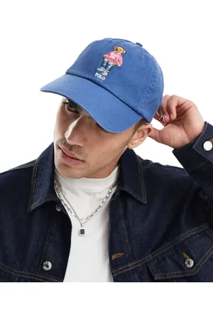 Ralph Lauren – Twill-Baseballkappe in Mittelblau mit Strandbär-Logo