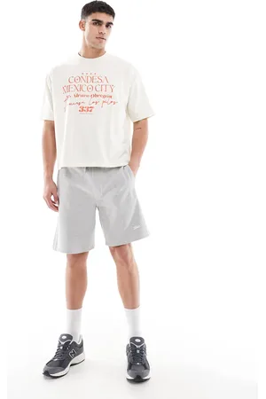 Pull&Bear – STWD – Jersey-Shorts in Hellgrau