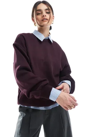 Bershka – Oversize-Sweatshirt in Burgunderrot