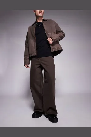 ASOS – Sehr weite Twill-Hose in Braun