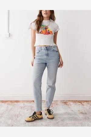 Noisy May – Moni – Straight Jeans in hellblauer Waschung mit hohem Bund