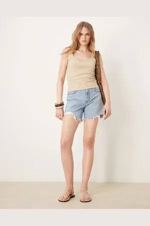 Abercrombie & Fitch – Abgeschnittene Shorts in blauer Waschung im 90er-Jahre-Stil