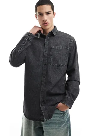 JACK & JONES – Langärmliges Hemd aus Denim in verwaschenem