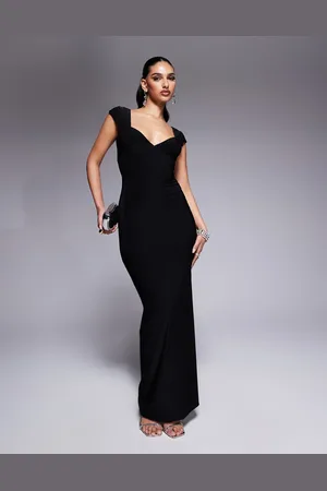 Fashionkilla – Figurbetontes, stark formendes Maxikleid in mit Rückenausschnitt und Herz-Dekolleté