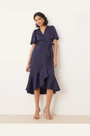 Y.A.S – Midi-Wickelkleid aus Satin in