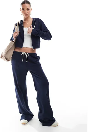 Pull&Bear – Jogginghose in mit weitem Bein, Kombiteil