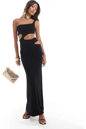 ASOS – Maxikleid in mit One-Shoulder-Träger, U-Ausschnitt und Cut-Outs