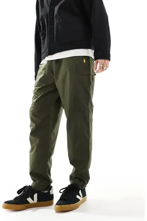Ralph Lauren – Cargohose aus Ripstop in Dunkelgrün mit goldenem Markenlogo