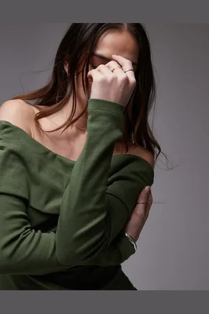 Topshop – Schulterfreies Oberteil aus Jersey in