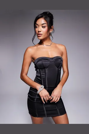 ASOS – Trägerloses Korsett-Oberteil aus Stretch-Satin in , Kombiteil