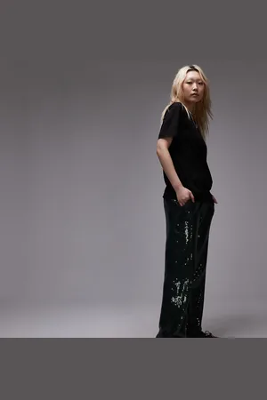 Topshop – Elegante Pailletten-Hose in