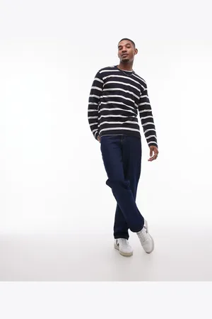 MANGO – Langärmliges, gestreiftes T-Shirt in Schwarz und