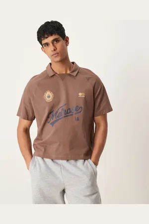ASOS – Kastiges Oversize-Polohemd in mit Sport-Grafikprint