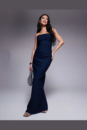 Vesper – Trägerloses Maxikleid in mit drapierter Taille