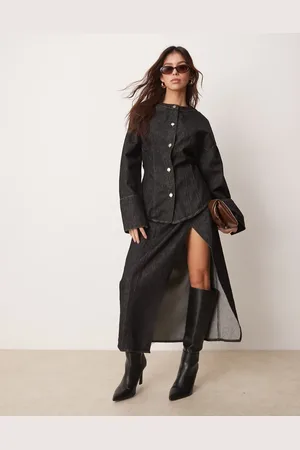 ASOS – Vorne gebundener Denim-Midirock in