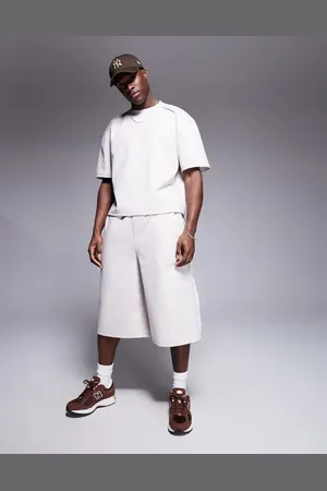 ASOS – Jorts in meliertem aus schwerem Neopren mit unvernähtem Saumdetail, Kombiteil