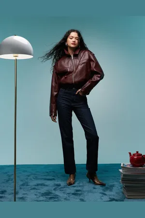 Bimba y Lola – Jeans mit geradem Schnitt in Indigoblau