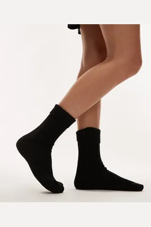 Topshop – Breit gerippte Socken in mit Umschlag