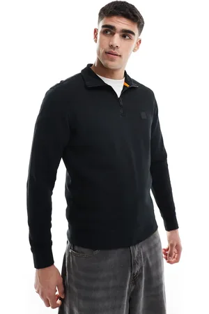 HUGO BOSS – Zetrust – Sweatshirt in mit kurzem Reißverschluss