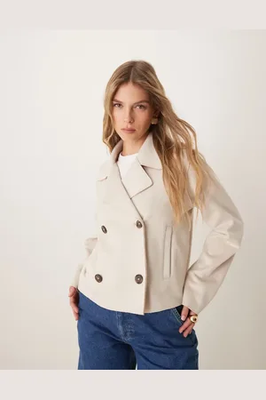 New Look – Jacke aus Wildlederimitat in Stein