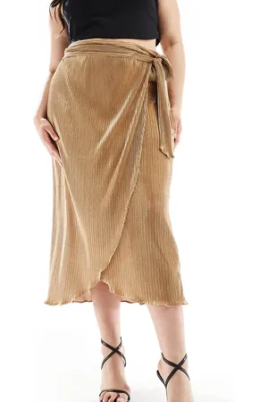 Never Fully Dressed – Jaspre – Plissierter Midirock in Gold
