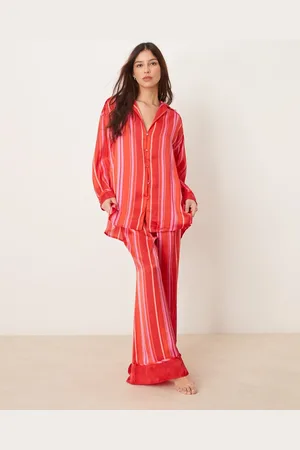 Free People – Dreamy Days – Pyjama aus Satin in mit Streifen