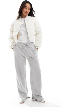 Cotton On Cotton On – Gesteppte und gerippte Bomberjacke in Kokosmilchweiß