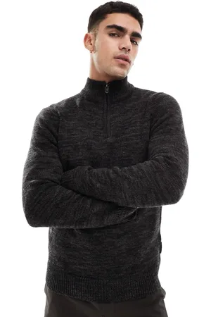 French Connection French Connection – Pullover aus schwerem Strick in meliertem mit halblangem Reißverschluss