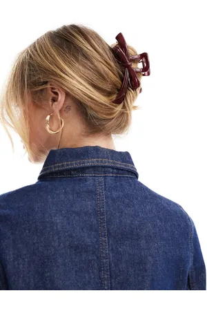 ASOS – Haarklammer in Burgunderrot mit Schleifen-Design